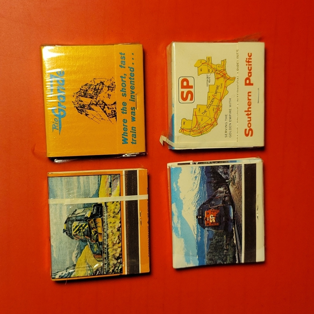 Vintage Lot of 8 Southern Pacific & Rio Grande Railroad Matchbooks